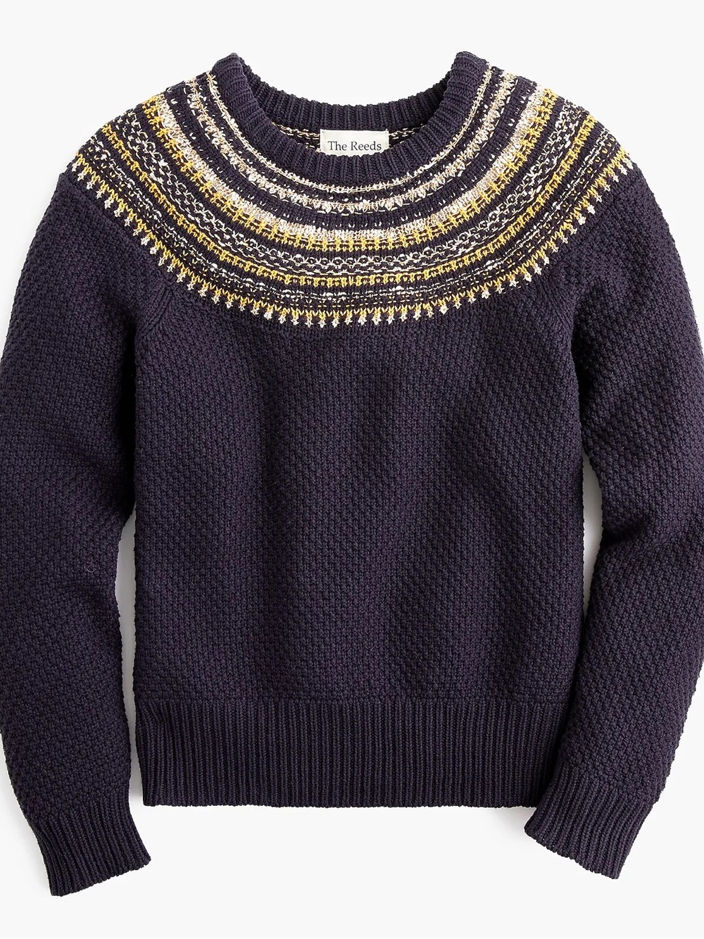 Fair Isle Crewneck Sparkly Cotton Blend Pullover JCrew The Reeds XS Exclusive